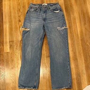 Abercrombie & Fitch The Boyfriend Mid Rise Blue Jeans